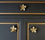 Gold Orchid Flower Cabinet Knob – Polished Brass Drawer Pull - Image 5