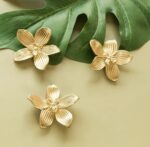 Gold Orchid Flower Cabinet Knob – Polished Brass Drawer Pull - Image 3