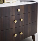 Gold Magnolia Flower Cabinet Knob – Brass Drawer Pull - Image 3