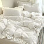 3-piece duvet set with two matching pillowcases on a made bed