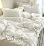 3-piece duvet set with two matching pillowcases on a made bed