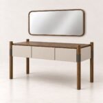 Arden 3-Piece Bedroom Set – Upholstered Four-Poster Bed, Nightstand & Dressing Table with Mirror - Image 3