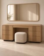 Luxury Oak Super King Bedroom Set with Fluted Wall Panel - Image 4