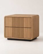 Luxury Oak Super King Bedroom Set with Fluted Wall Panel - Image 2